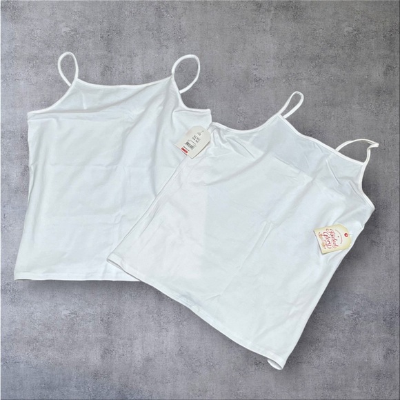 Faded Glory Other - 🟢5/$25 Lot/2 Faded Glory White Camisole Tank Top Spaghetti Strap